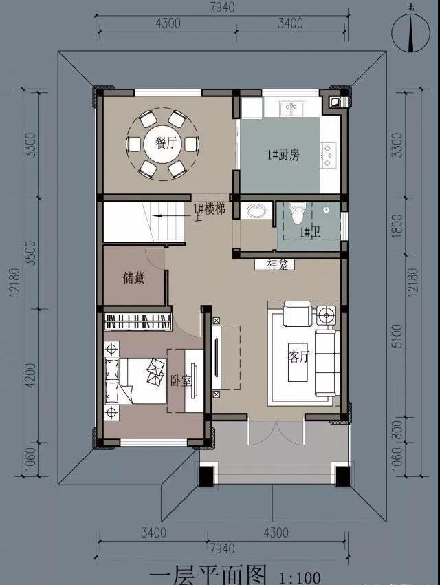 農村蓋輕鋼別墅,戶型流行,外觀優美!(圖5) 第二套戶型圖一
